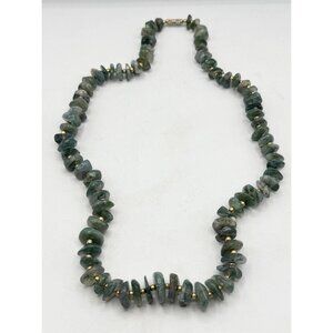 Vintage stone chips beaded long necklace